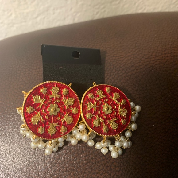 Meena work earring - Picture 2 of 7